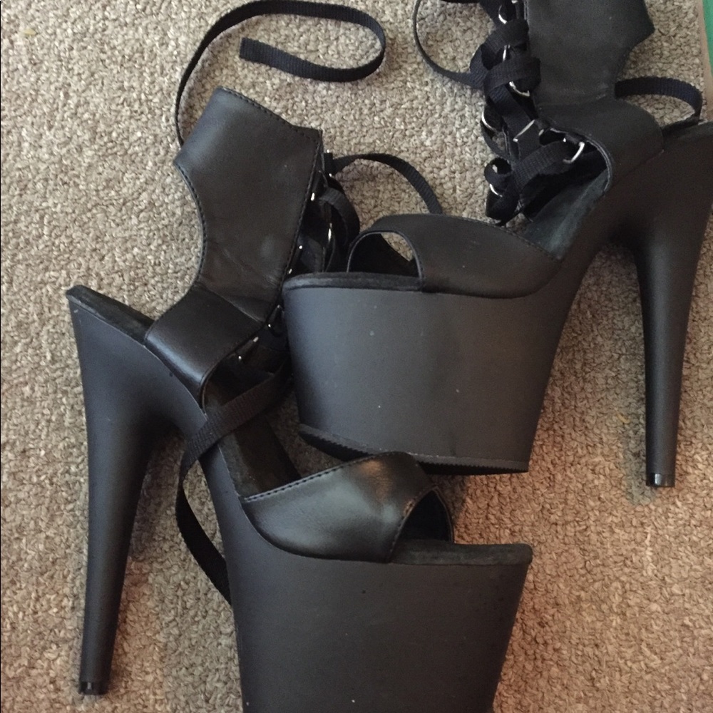 Black luxury exotic dance shoes